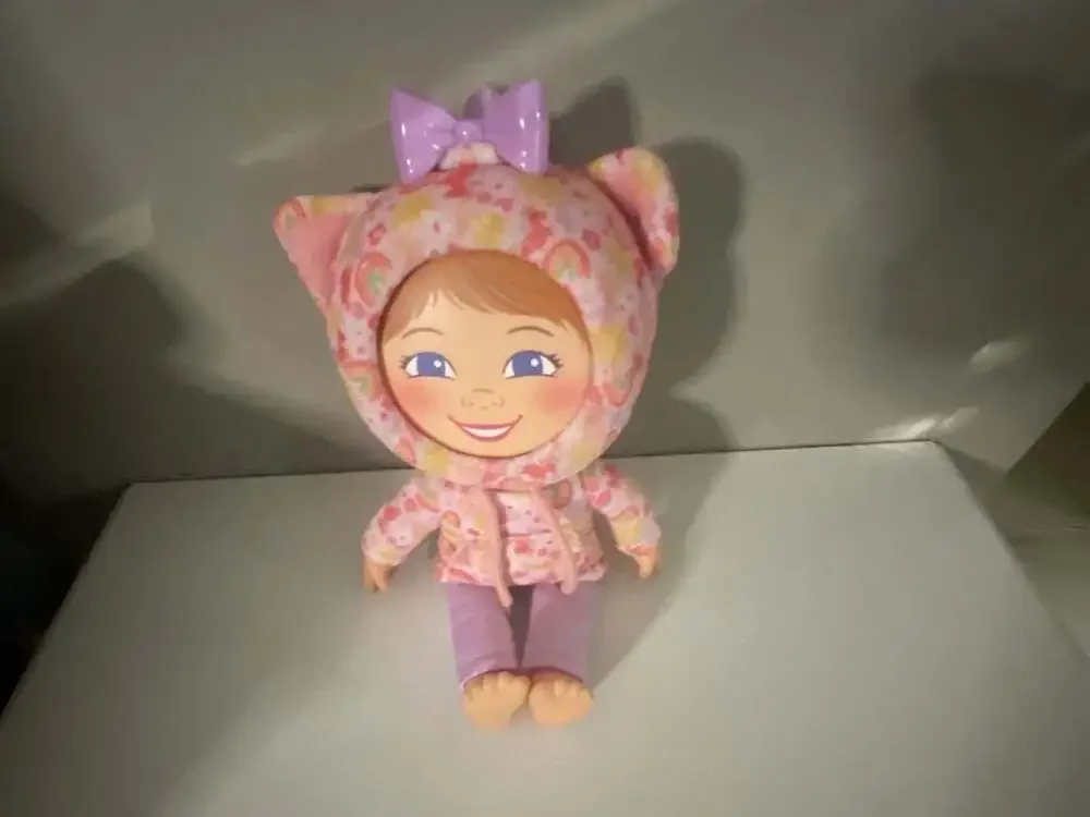 Moodles Zoey 12-inch Doll with Cat Hoodie and Purple Bow